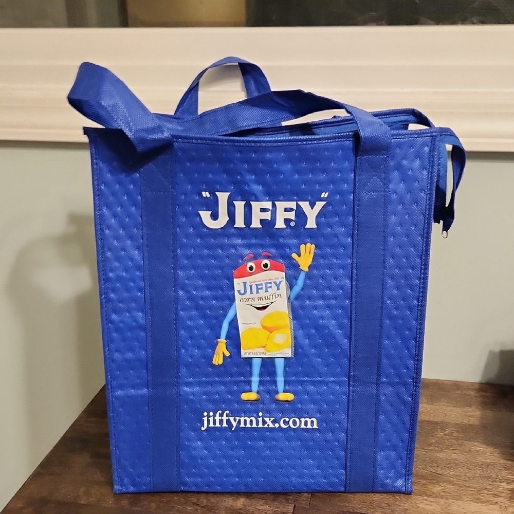 Jiffy Mix Corn Muffin Blue Cooler Tote Shopping Bag